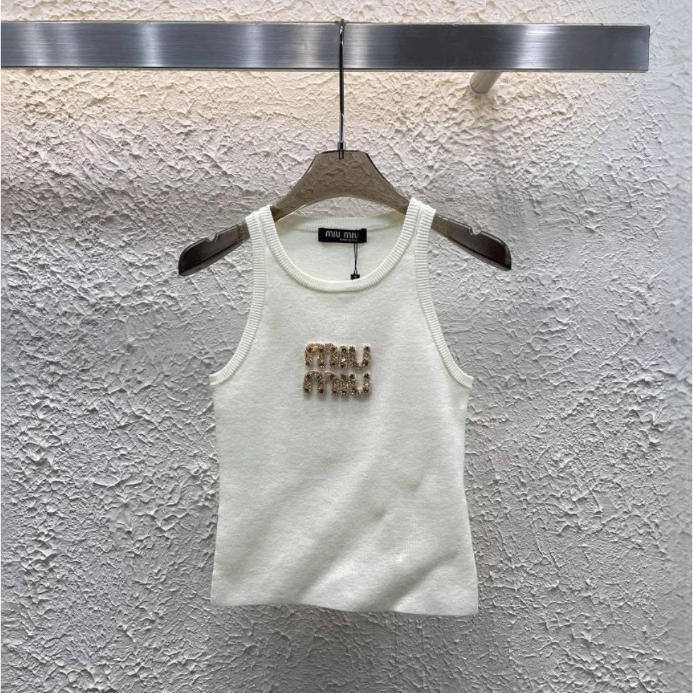 MIU MIU GOLDEN LETTERS TANK TOP