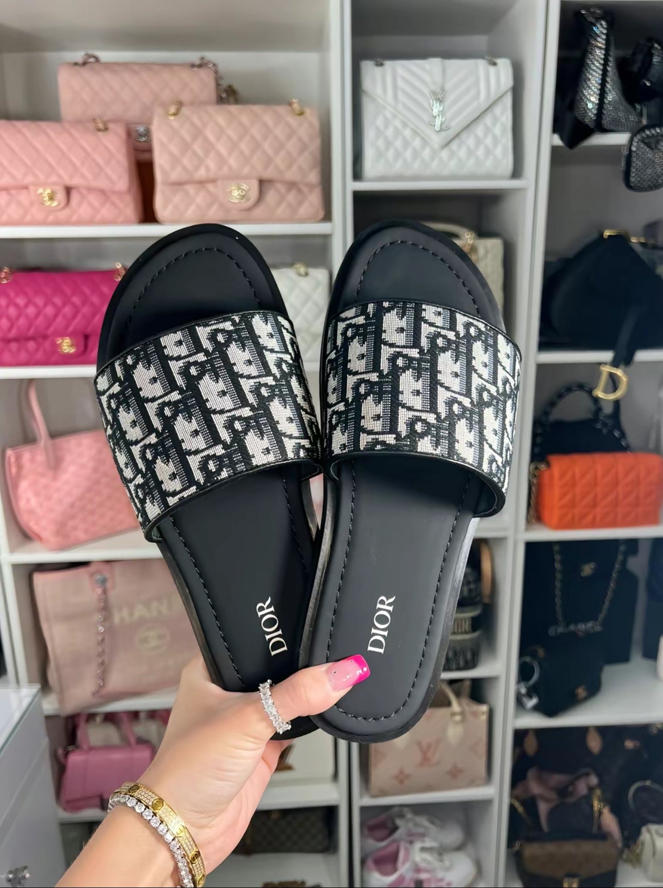 CD black sandals