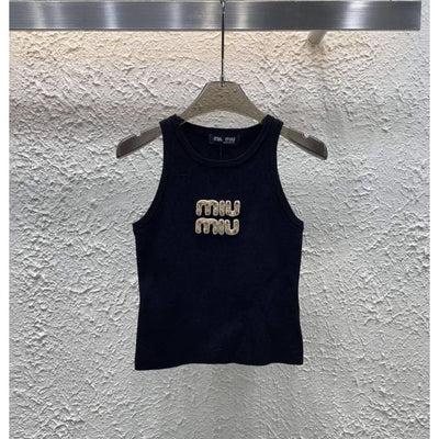 MIU MIU GOLDEN LETTERS TANK TOP