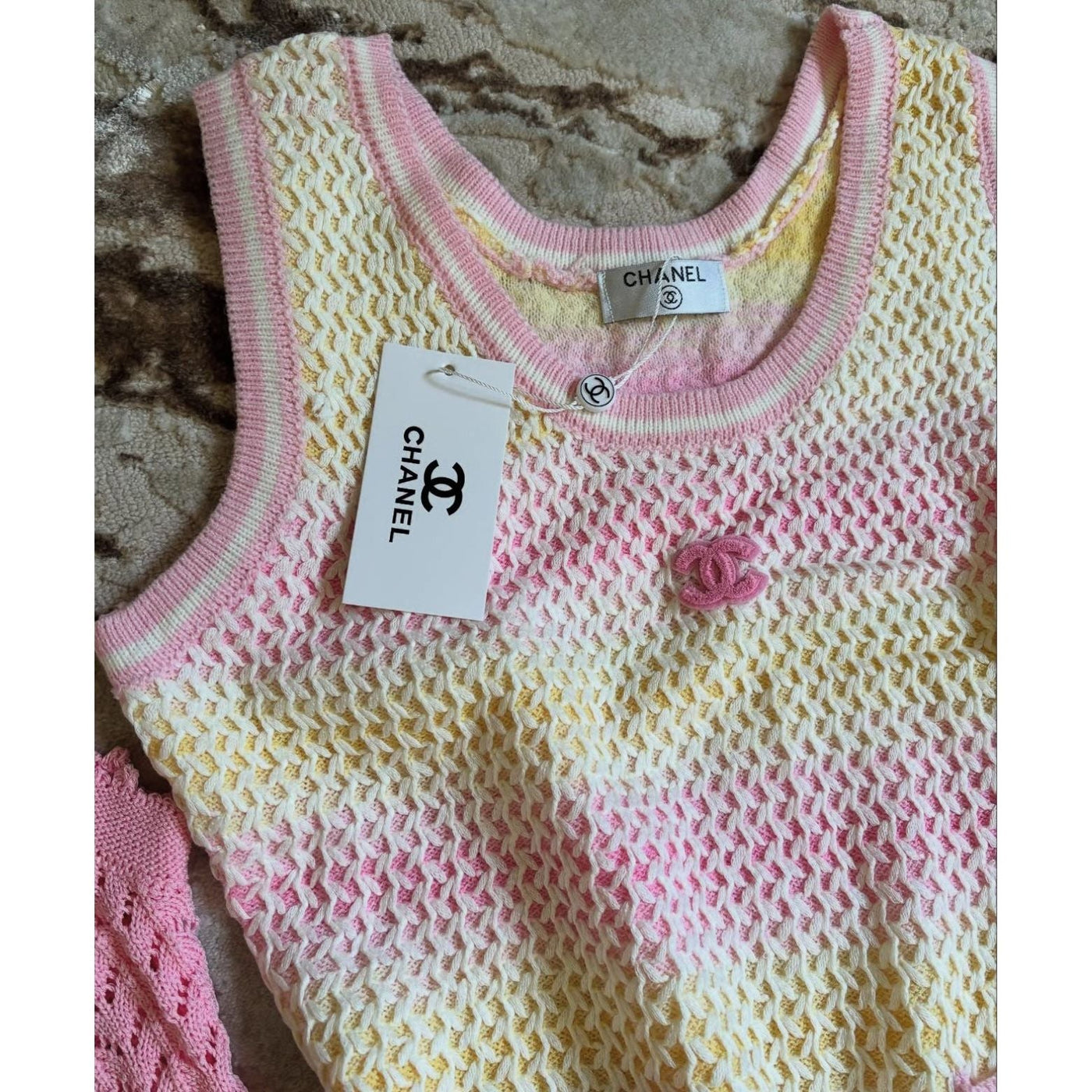 CC pink yellow dress